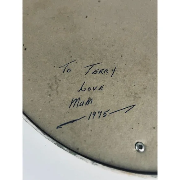 Vintage 1975 Holly Hobbie Folk Art Embroidery Oval Frame Signed Handmade Purple - Picture 9 of 9